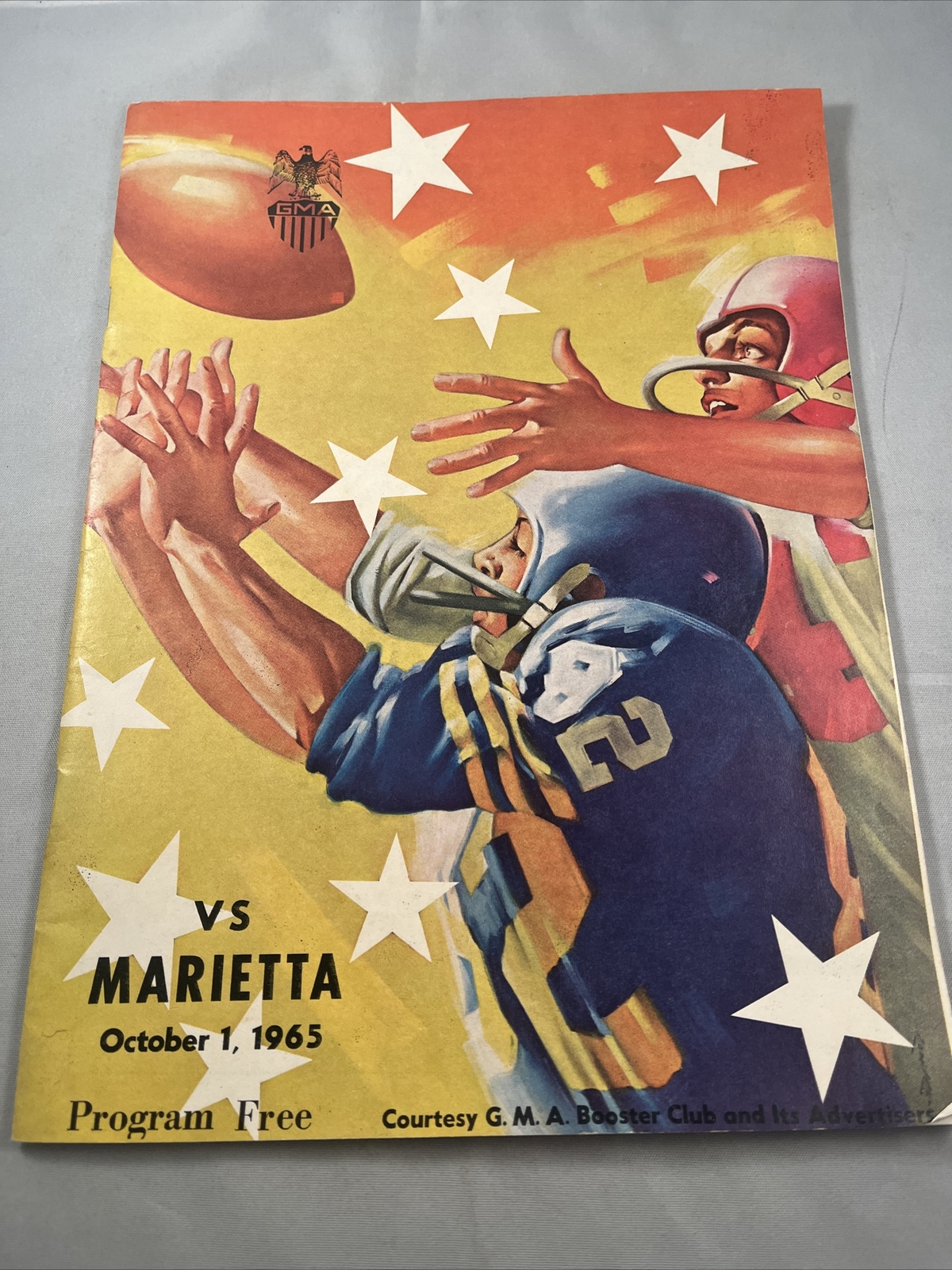 1965 Marietta High School Football Program Vs GMA Georgia Military Academy GA