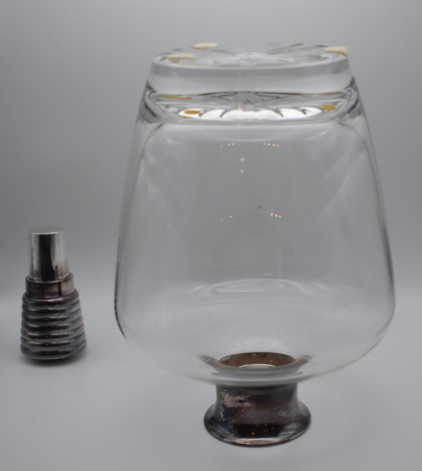 Christofle Brandy Bottle with Silver Plate Top / Stopper