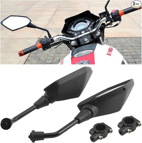 2PCS Motorcycle Mirrors, Dirt Bike Rearview Side Mirror for Handlebar, Adjustabl