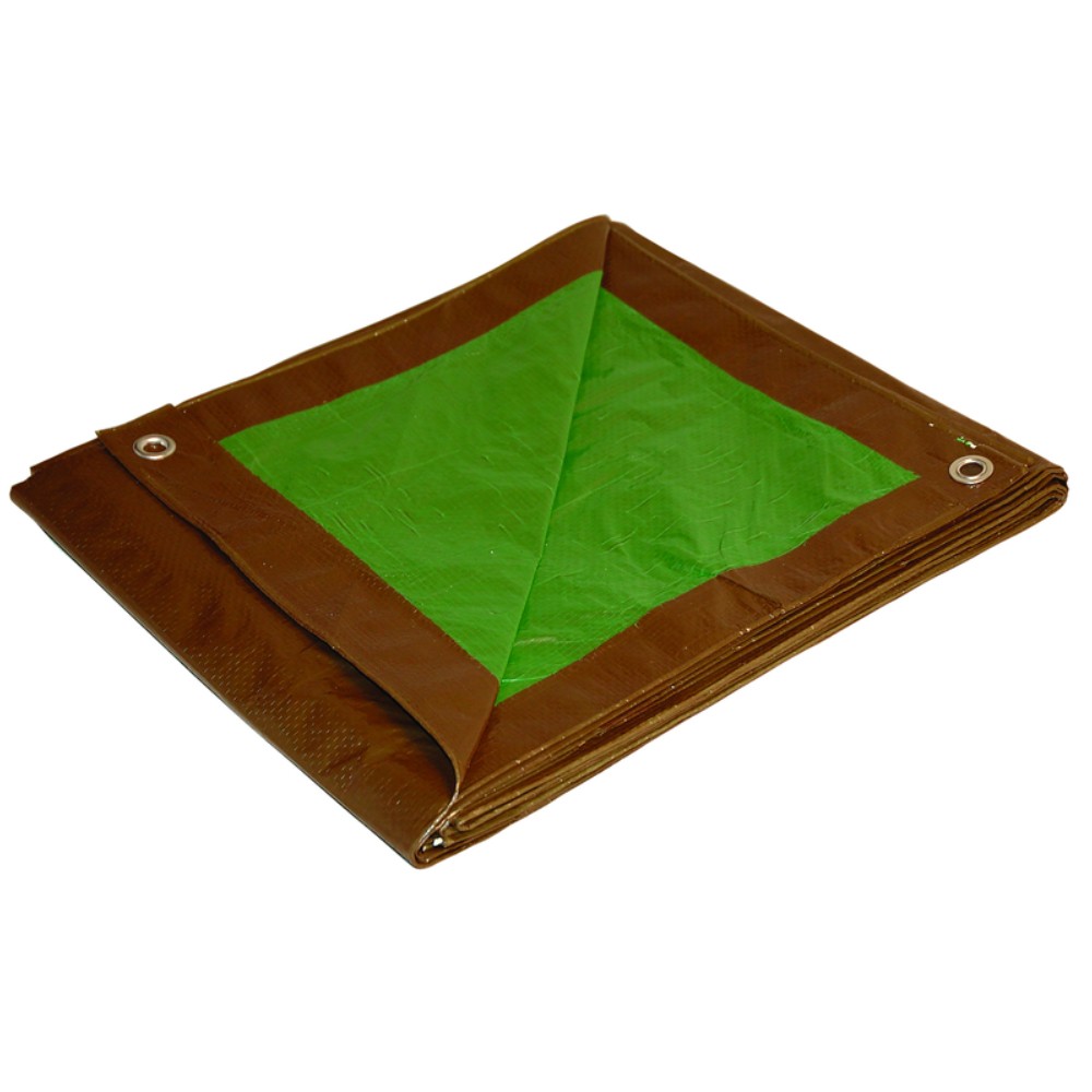 Foremost Tarp Brown/Green Polyethylene Medium Duty Reversible Tarp 14 L x 10 W f