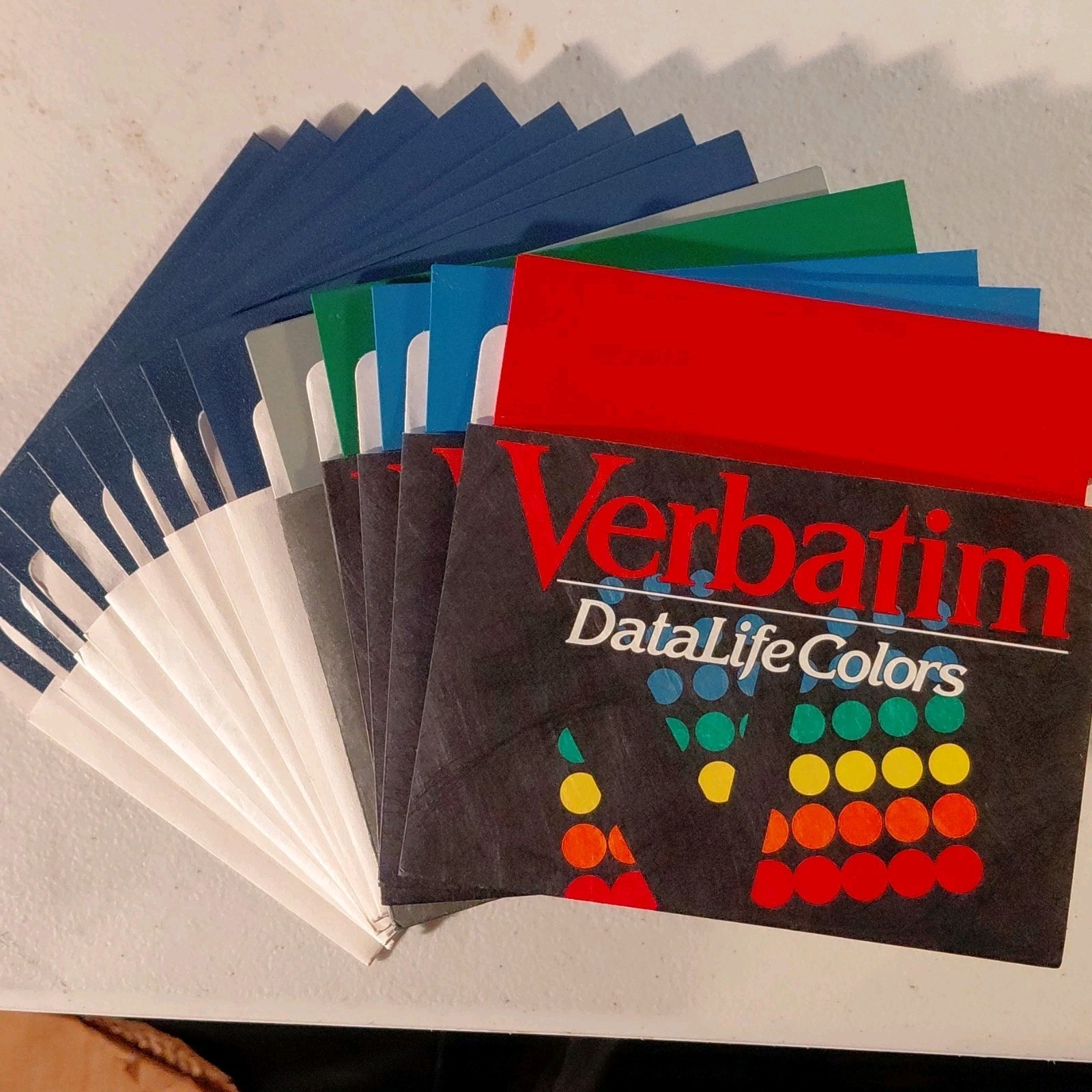 Lot of 14 Color (HD) 5.25-inch Blank Floppy Disks in Sleeves