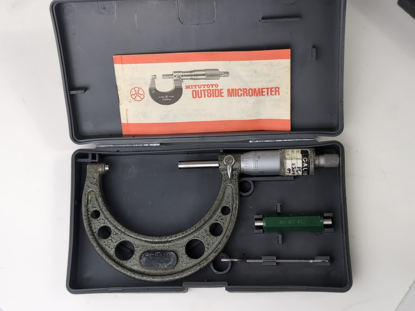 MITUTOYO #103-217 Outside Micrometer 0.001 (OM-3" V) Case/Tool/Accessory/Manual