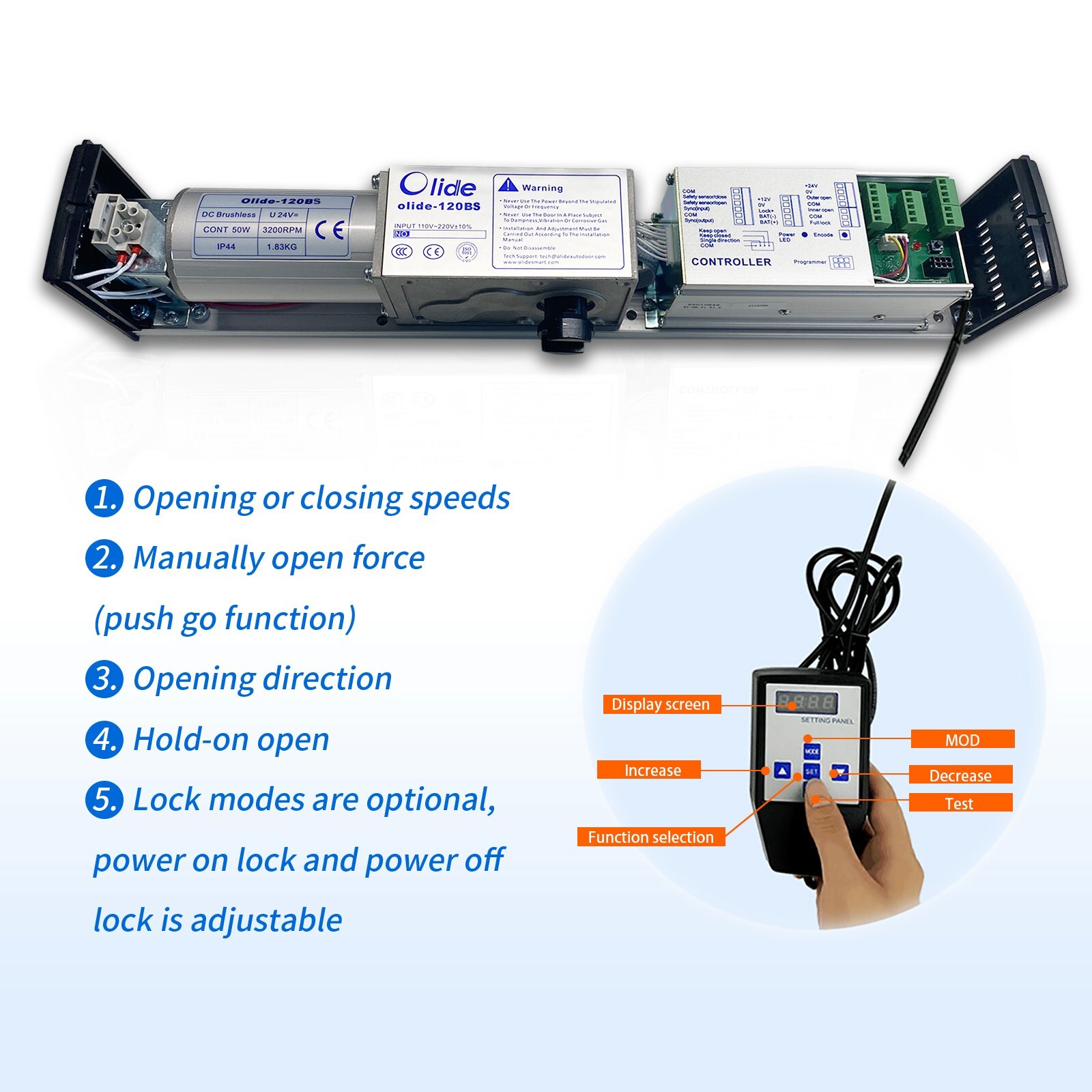 Olide Automatic Swing Door Operator with Touchless Wireless Hand Sensor Switch