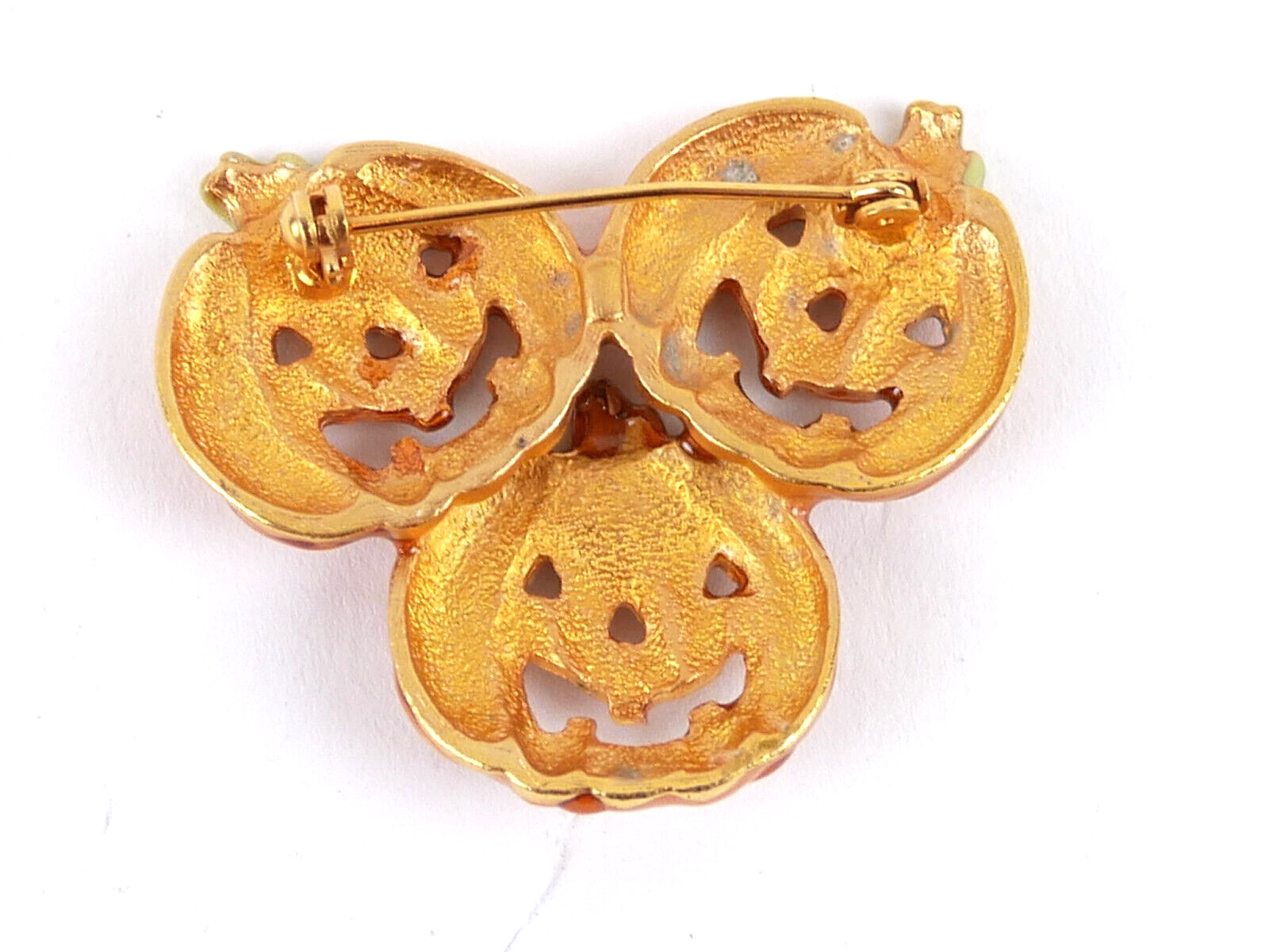 Halloween Pin 3 Jack-O-Lanterns Excelllent Condition