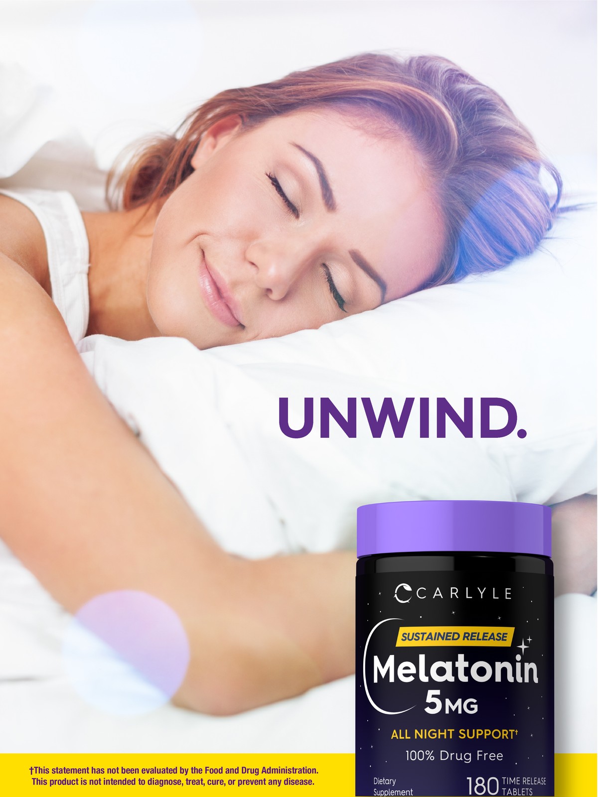 Melatonin 5mg | 180 Tablets | Sustained Release | by Carlyle