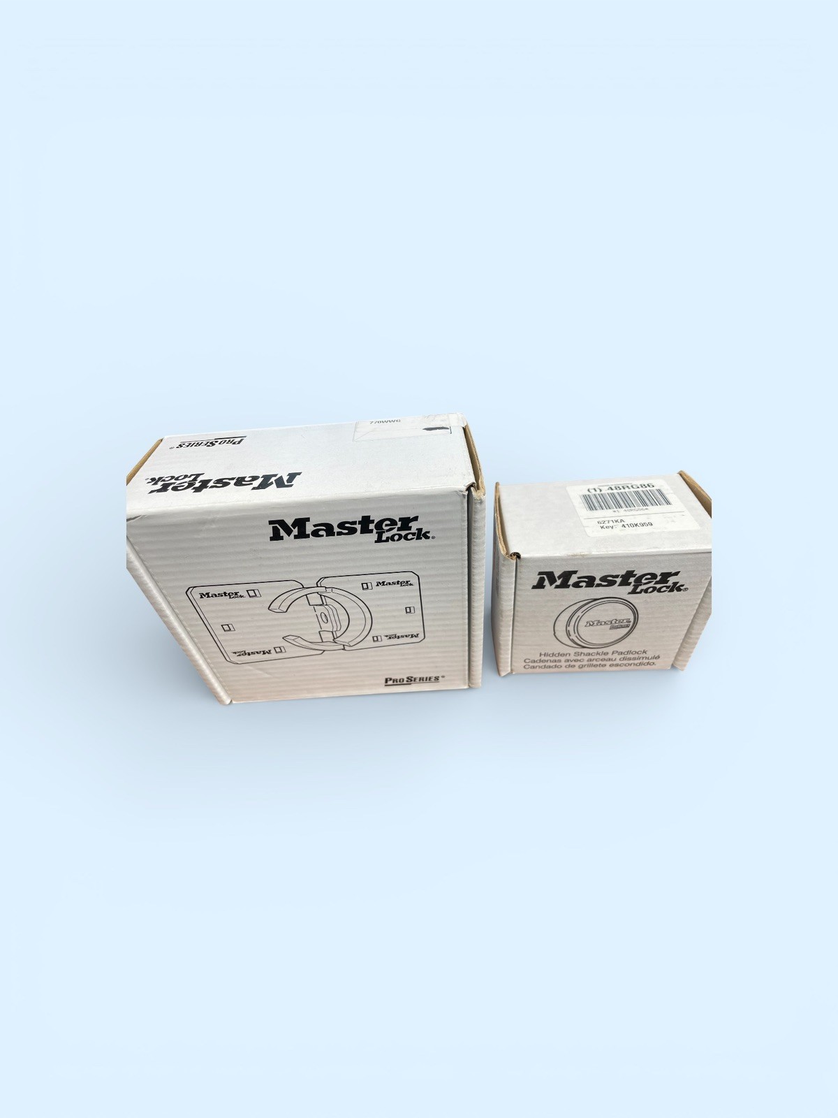 2- Master Lock ProSeries 6271 Hidden Shackle Locks & 770 Hasps - KEYED ALIKE