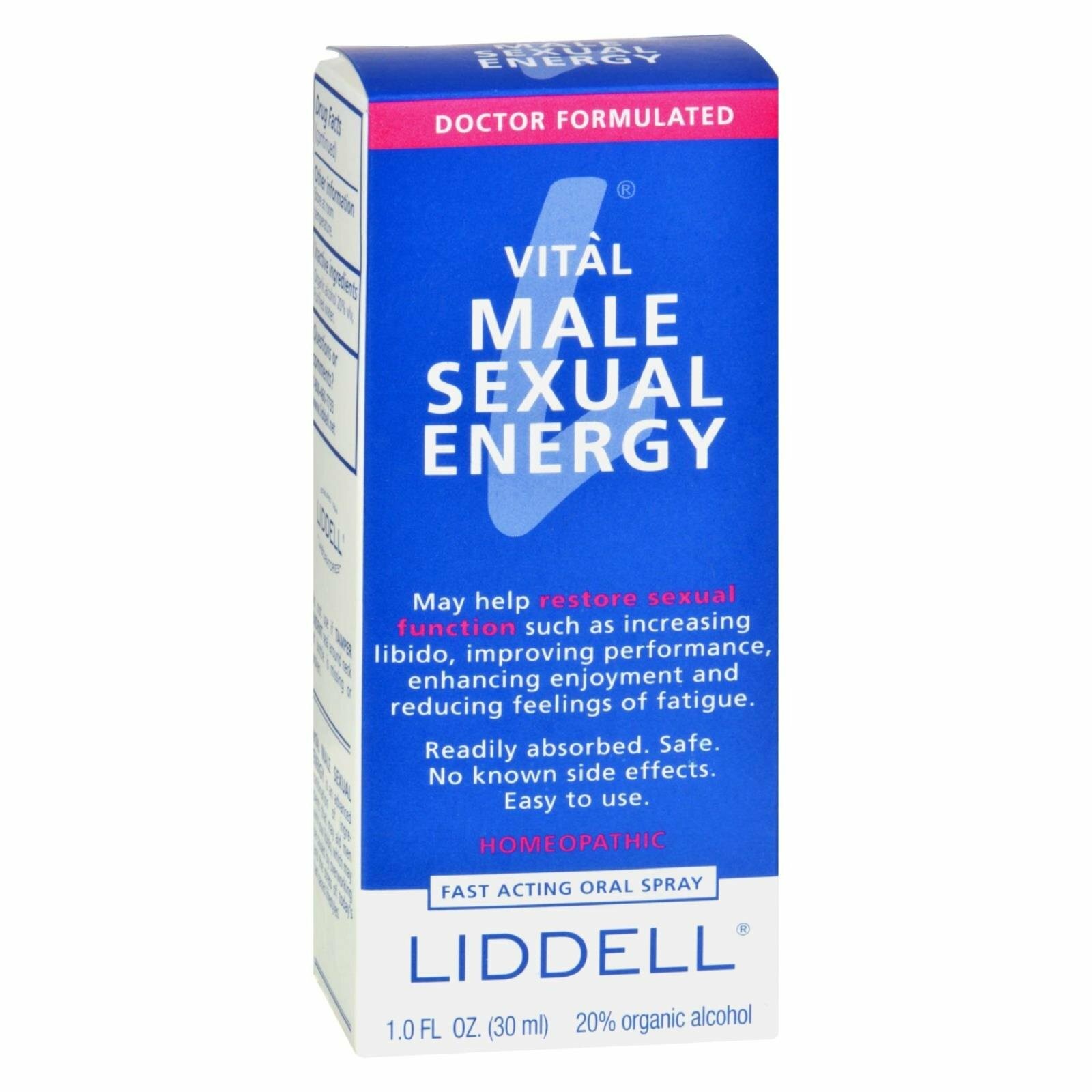 Liddell Vital Male Sexual Energy Homeopathic Fast Acting Oral Sprays 1.0 Fl Oz