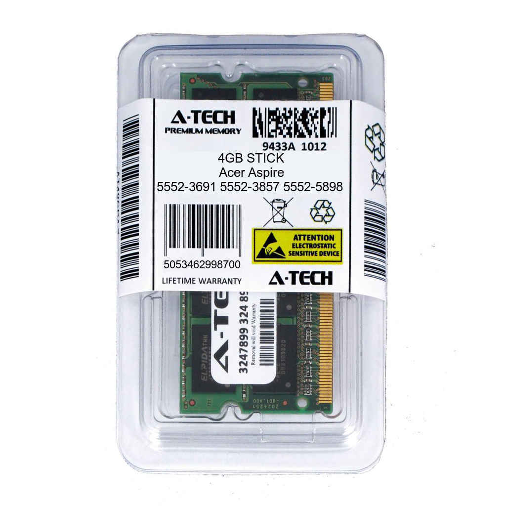 4GB SODIMM Acer Aspire 5552-3691 5552-3857 5552-5898 PC3-8500 Ram Memory