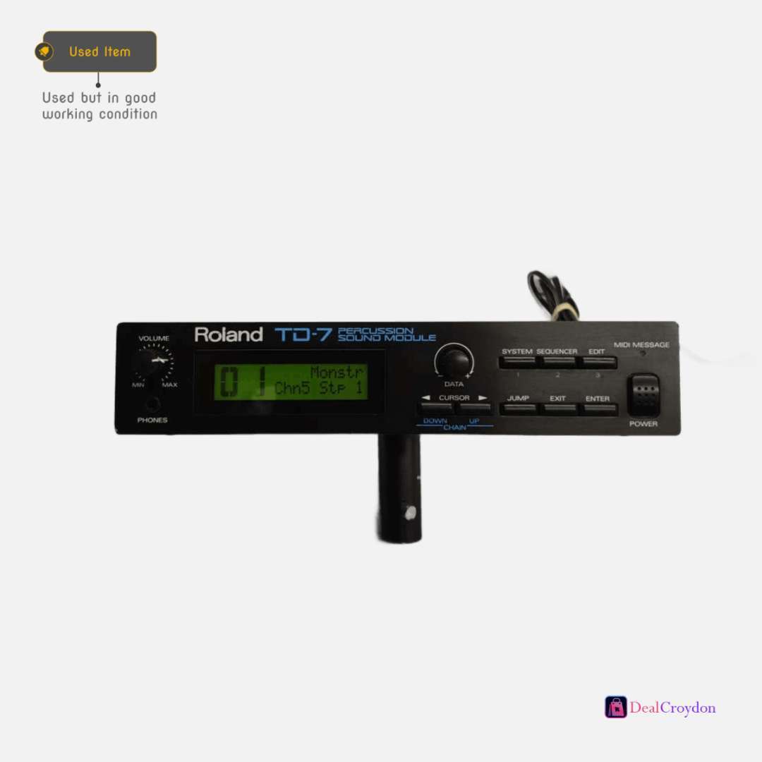 ROLAND TD-7 PERCUSSION SOUND MODULE + 3 X DRUM PADS