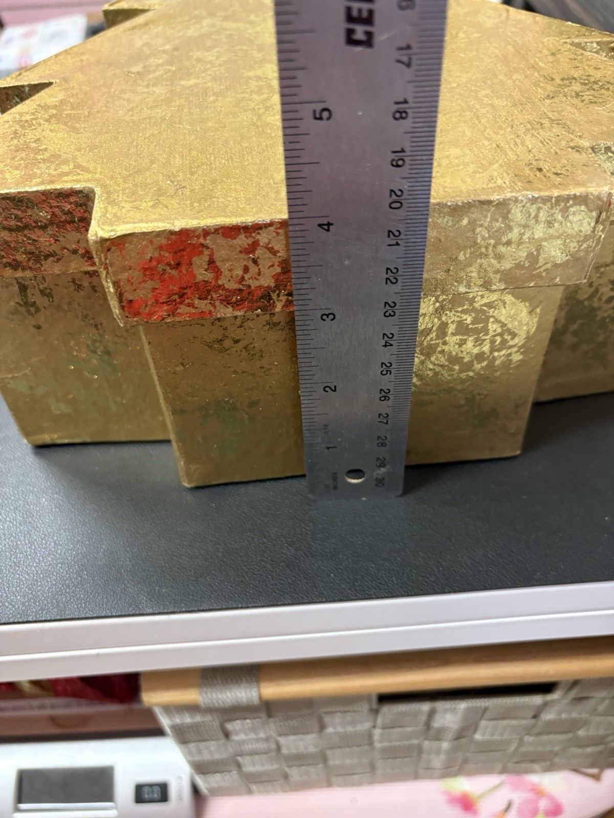 2 STAR AND 2 CHRISTMAS TREE NESTING BOXES GOLD