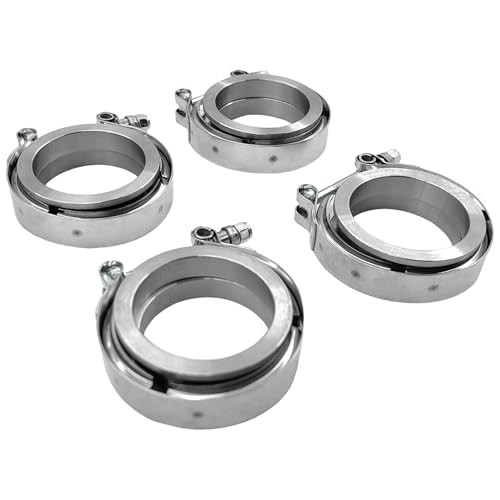 2.25 Inch V Band Clamp 4Pcs with Flange Male Female, 2.25 V Band 2.25 inch*4