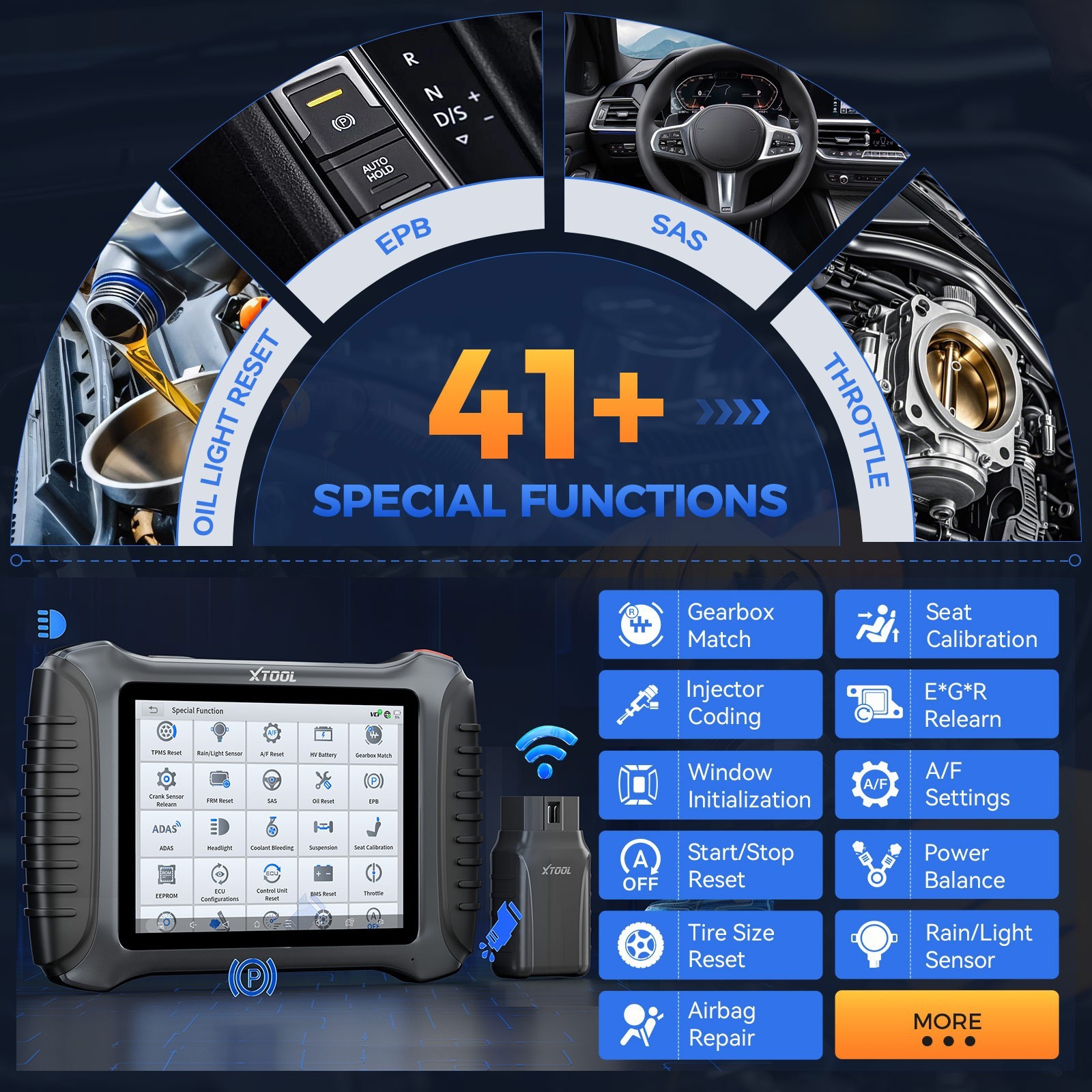USED XTOOL IP900BT OBD2 Scanner AI-Assisted Wireless Diagnostic Tool Key Coding