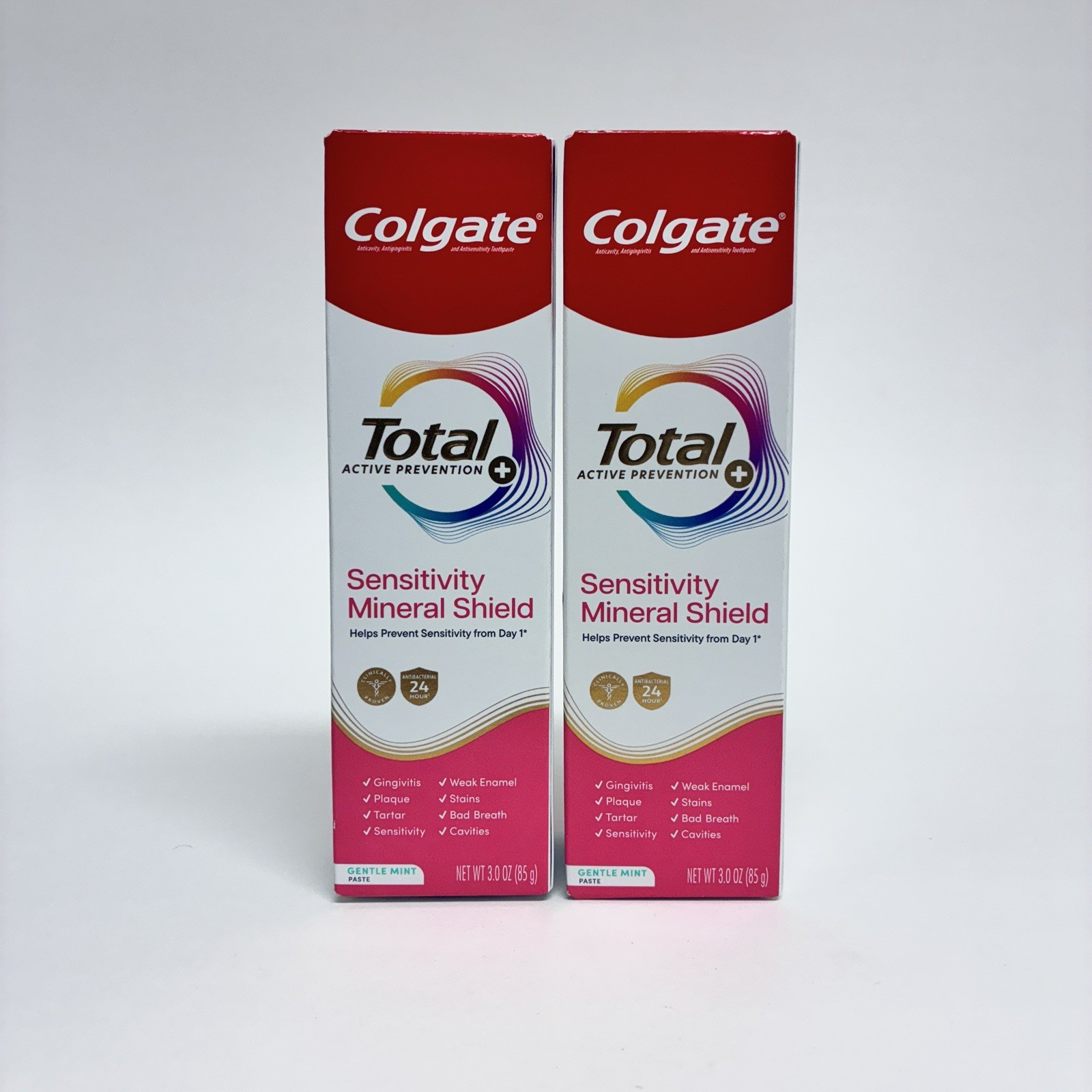 2X Colgate Total Active Prevention + SENSITIVITY MINERAL SHIELD Toothpaste, 3oz