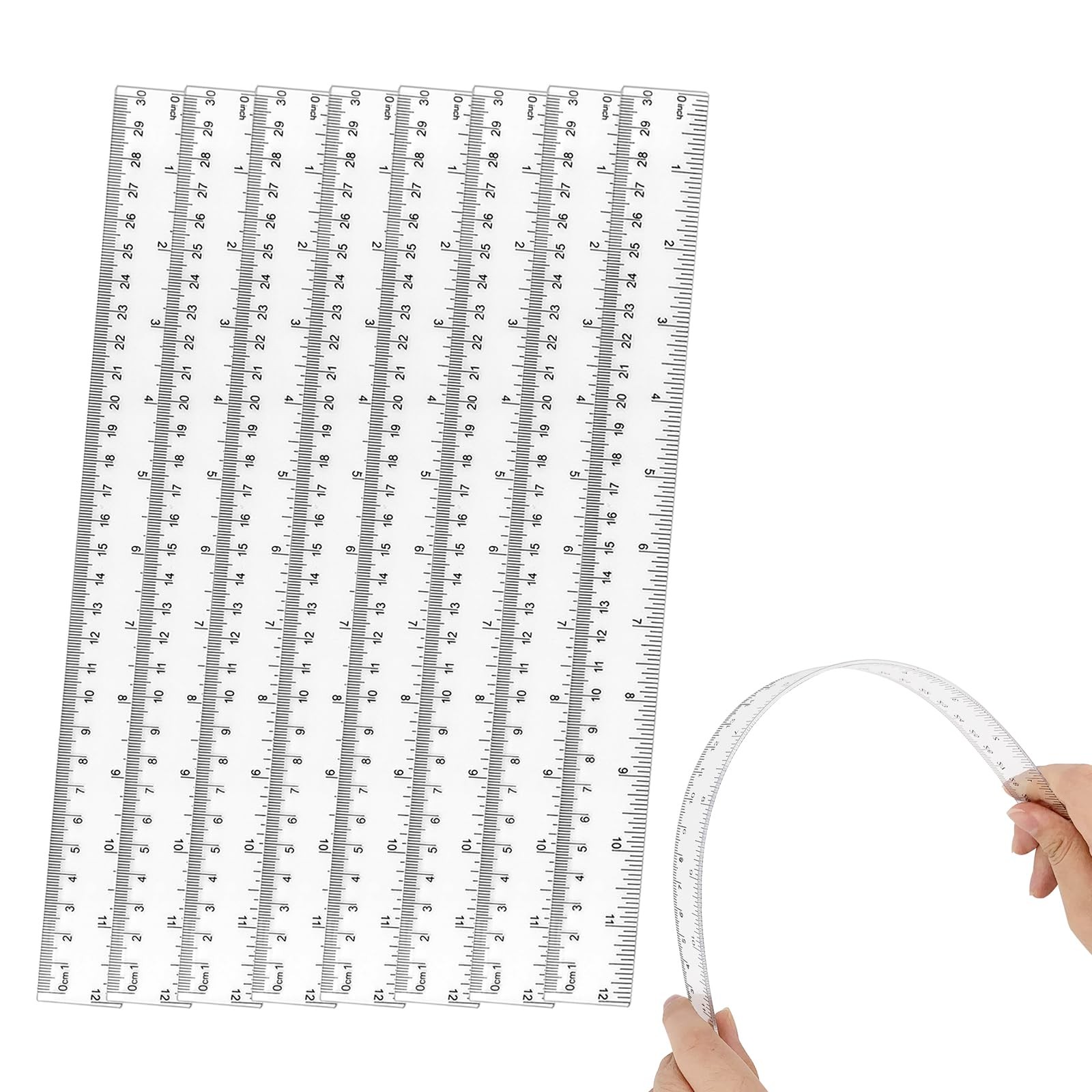 ZUFECY 8-Pack Clear Acrylic Ruler, 12 Inches Flexible Inches...