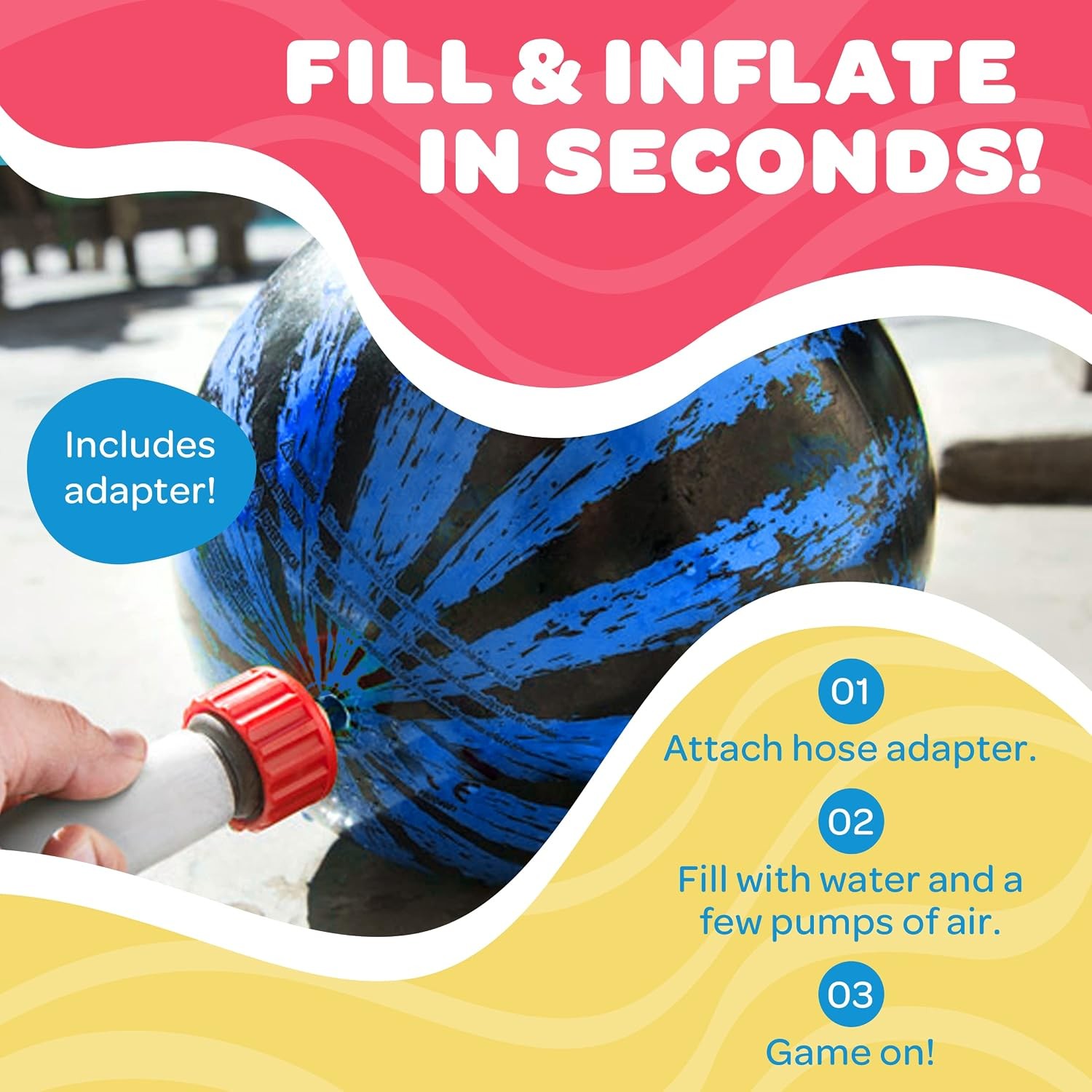 9 Inch Blue Water Filled Watermelon Pool Ball