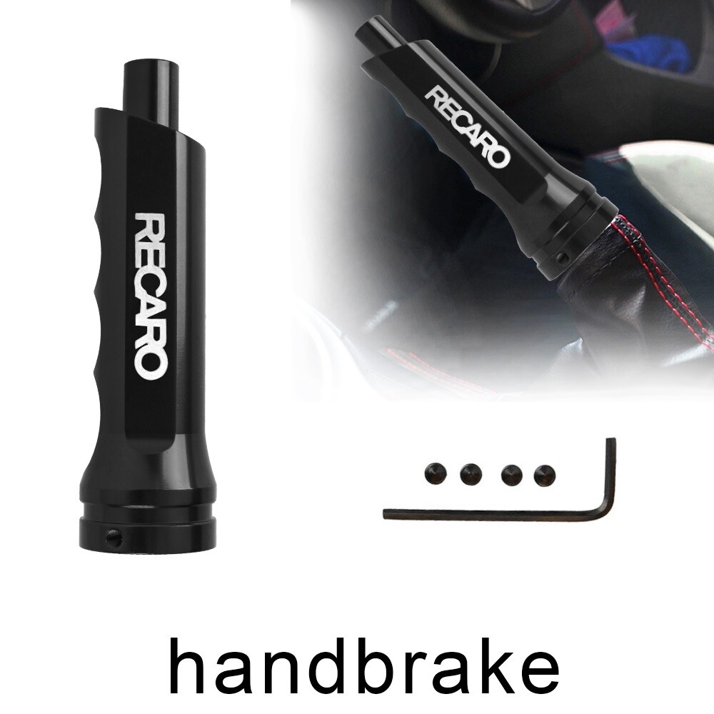 jdm RECARO Black Aluminum Car Handle Hand Brake Sleeve Universal Fitment Cover