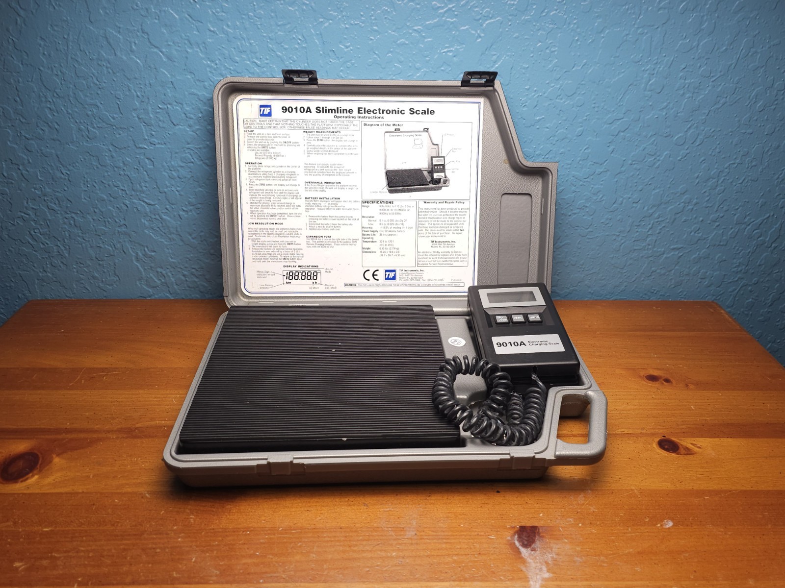 TIF 9010A Slimline Electronic Refrigerant Charging Scale AS IS / FOR REPAIR