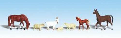Woodland Scenics A1844 HO Livestock Figures  (Set of 6)