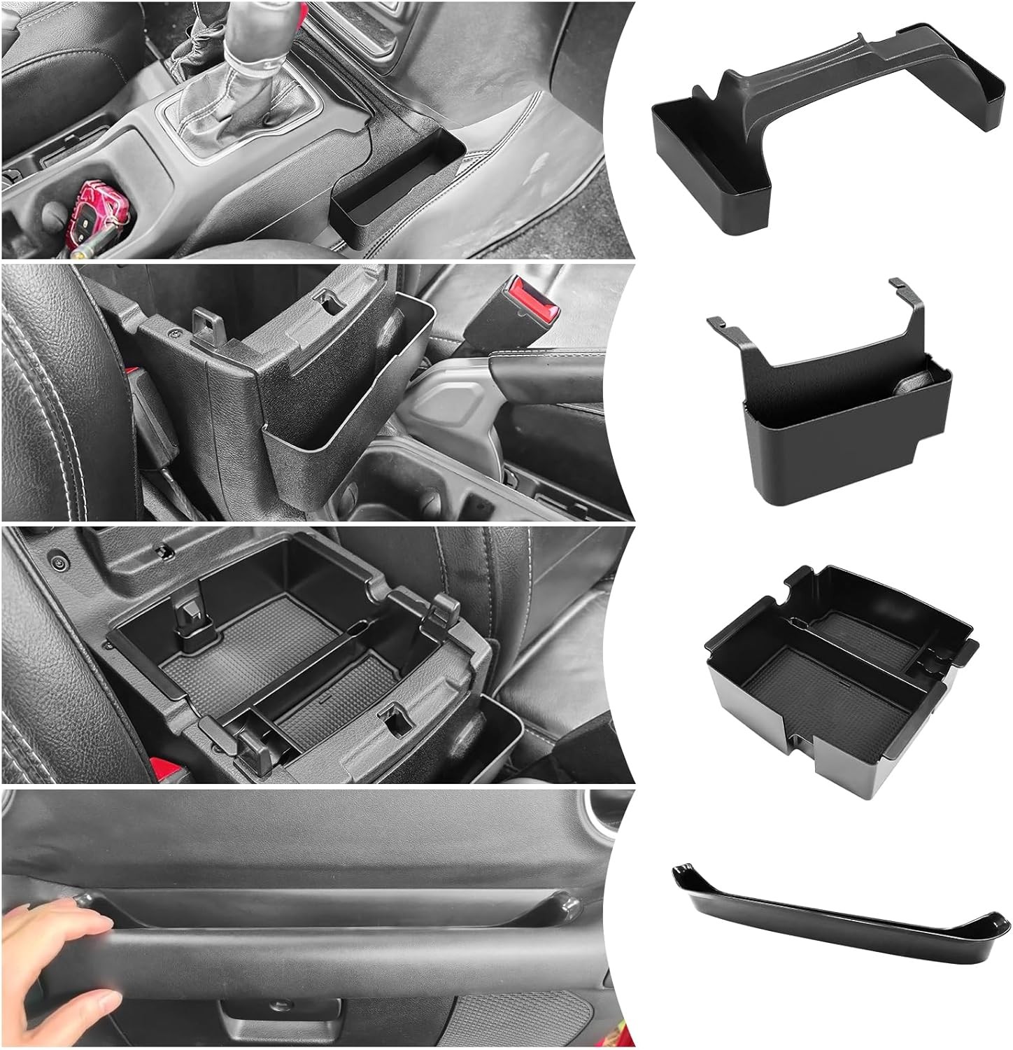 Upgraded 4 Pcs Center Console Organizer Combo Kit Interior Accessories Storage B