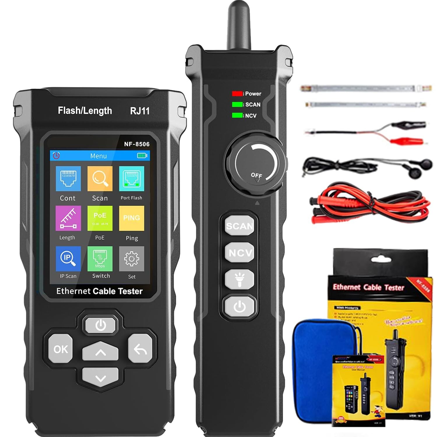 NF-8506 Network Cable Tester and Tracker with IP Scanne Network Rate Test,PIN...