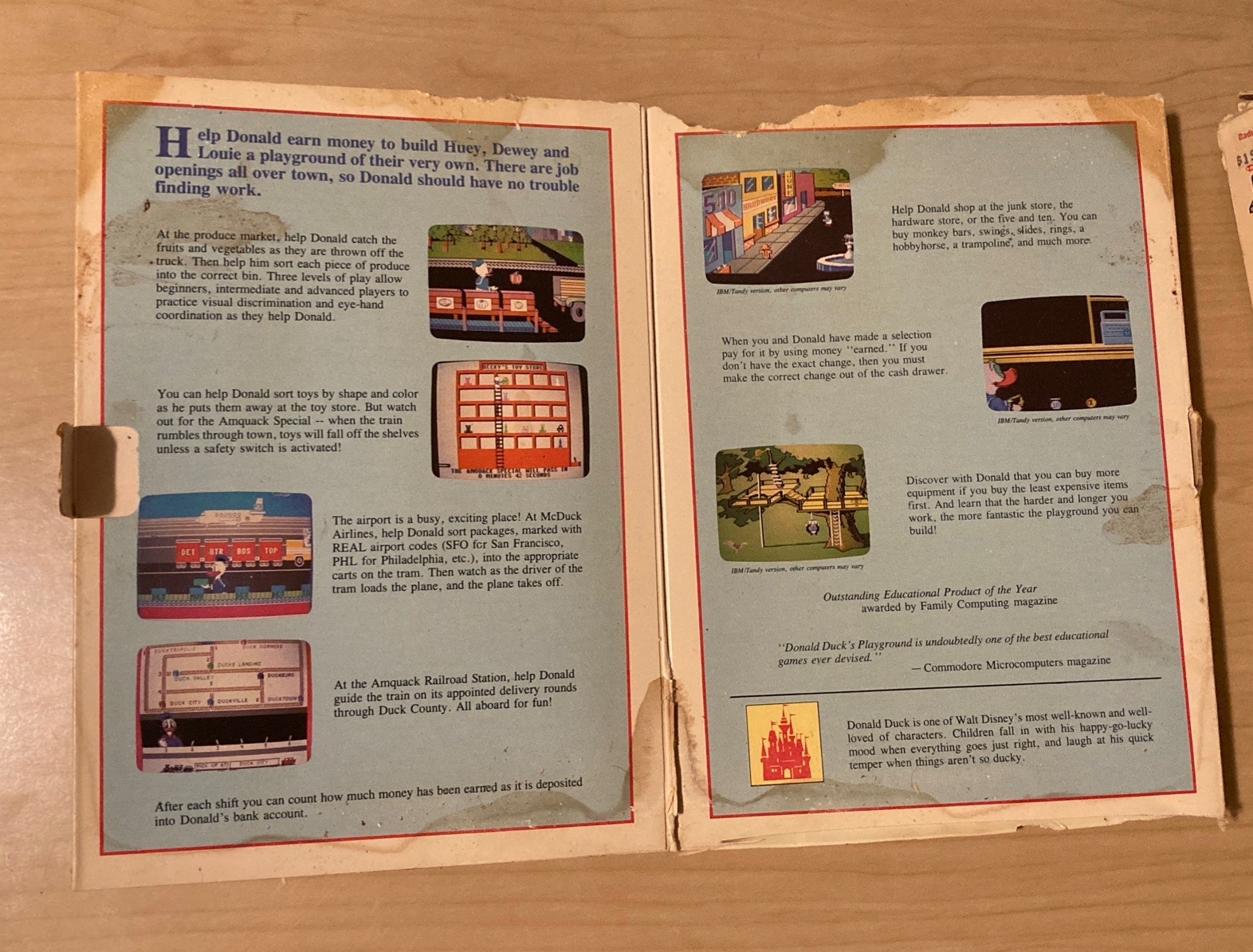 Vintage Tandy Games “Walt Disney Personal Computer Software.”