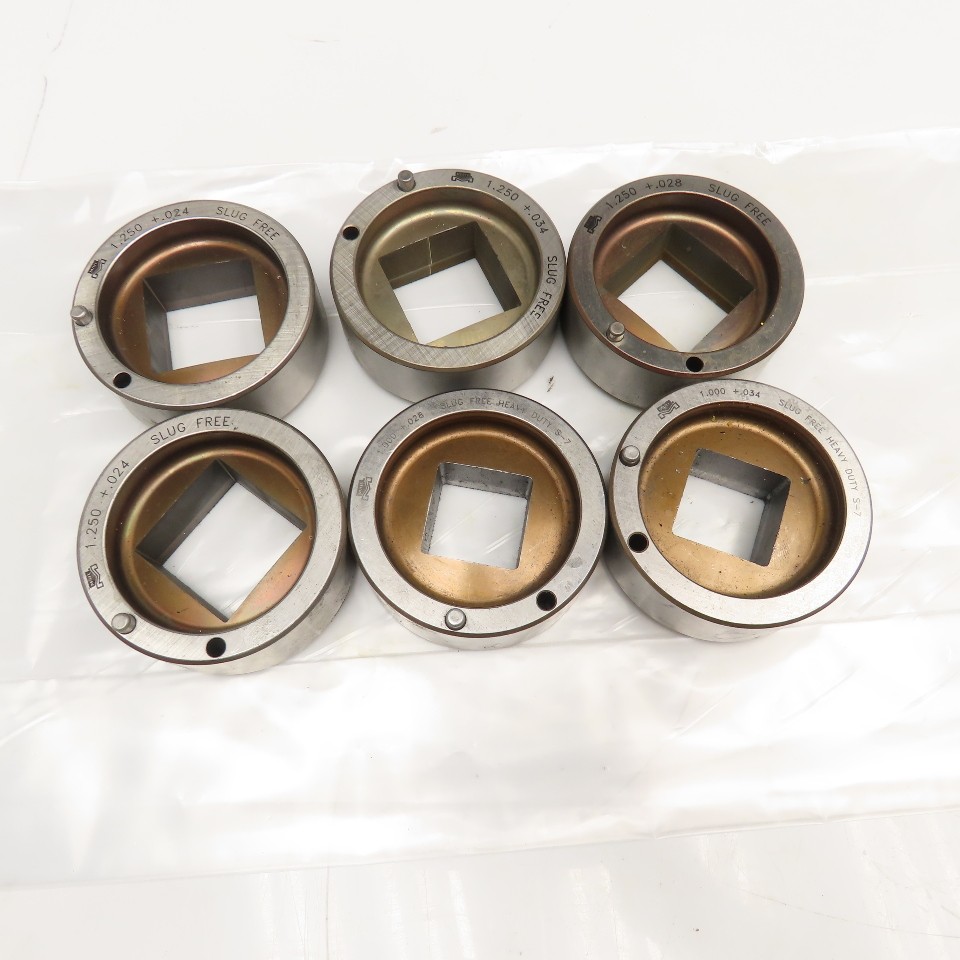 Mate 1.000 & 1.250 Square CNC Turret Slug Free Die 2-3/4"OD Lot Of 6