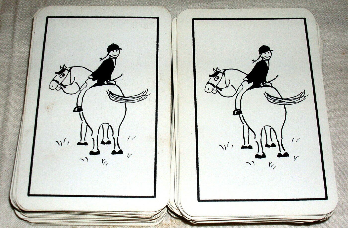 Vintage Illustrated Horseback Riding Instruction Cards, by D H P.  Equestrian