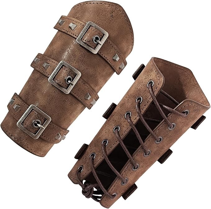 Pair Of Arm Wrist Band Cuffs Viking Cosplay Halloween Costume Renaissance Fair