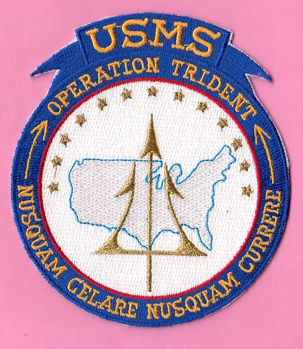 J35 OLD US MARSHALS USMS OPERATION TRIDENT VOFTF TASKFORCE FED POLICE PATCH #1