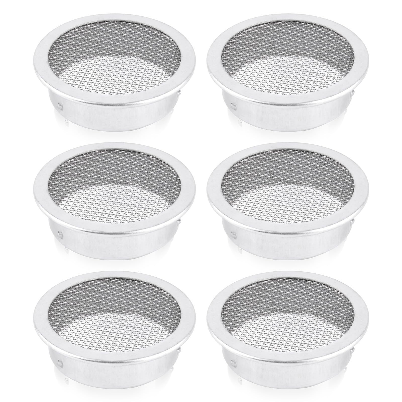 2" Round Open Screen Vents - Mill Finish, Pack of 6, Durable Airflow Solution