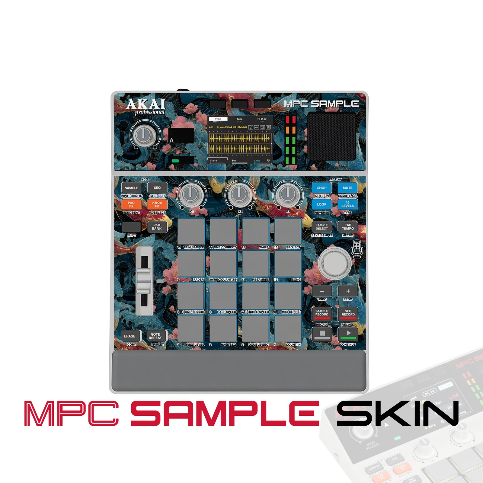 Akai MPC Sample Skin / Koi Wave Bloom