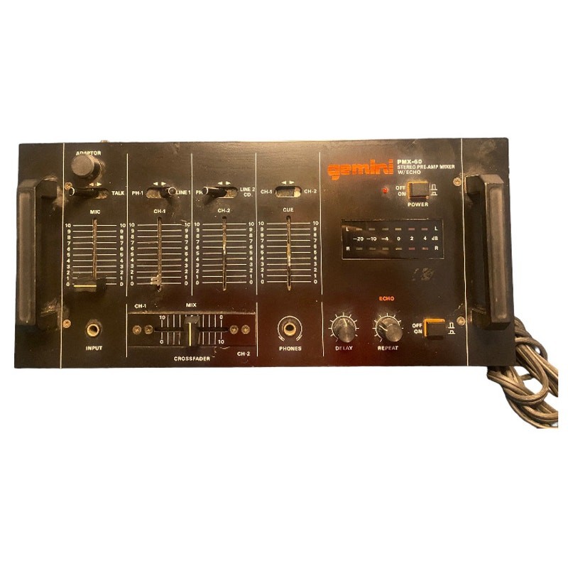 GEMINI PMX-60 Stereo Pre-Amp mixer with Echo. Gently Used with power cord.