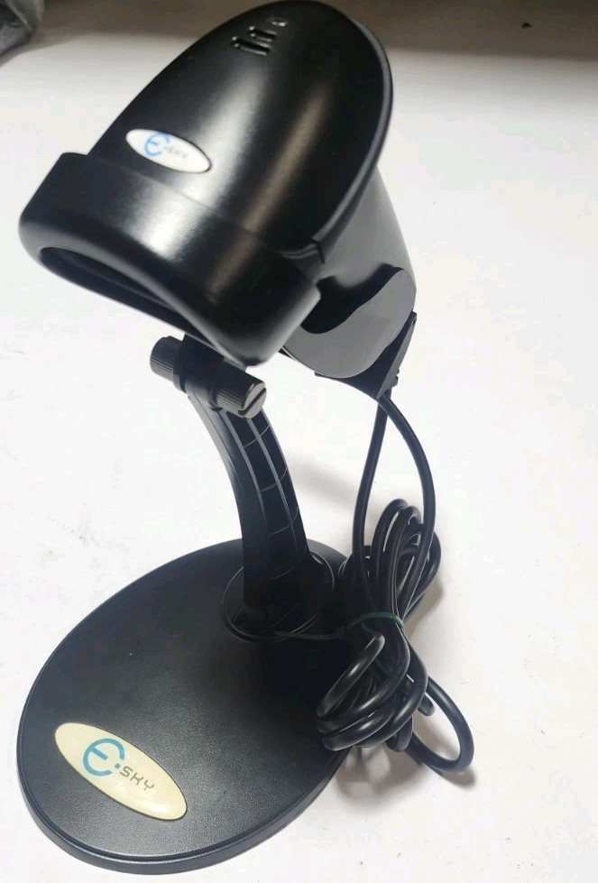 Sky Laser Barcode Scanner with USB Cable & Stand - Tested & Working!