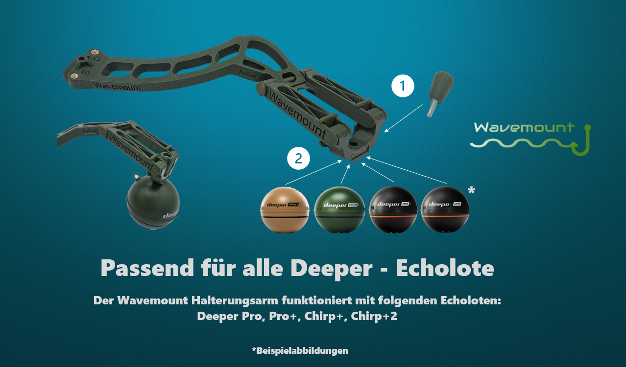 Wavemount 2 - Deeper Halterung Futterboot Schlauchboot Pro+ Chirp+ Chirp+2 NEU