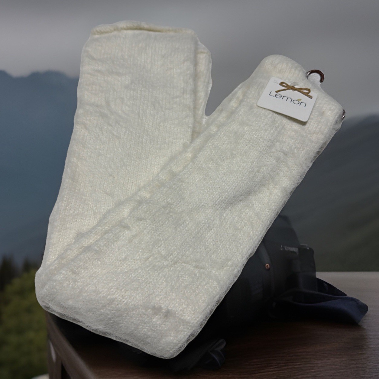 Lemon Warm Cozy Lounge Socks Womens/Girls Fuzzy Footwear Knee Hi Ivory 30"