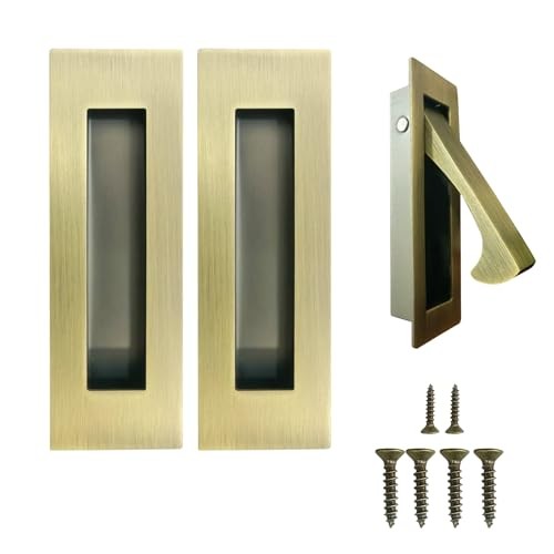 Pocket Door Handles and Edge Pull 6Inch Pull Hardware Model A Antique Brass