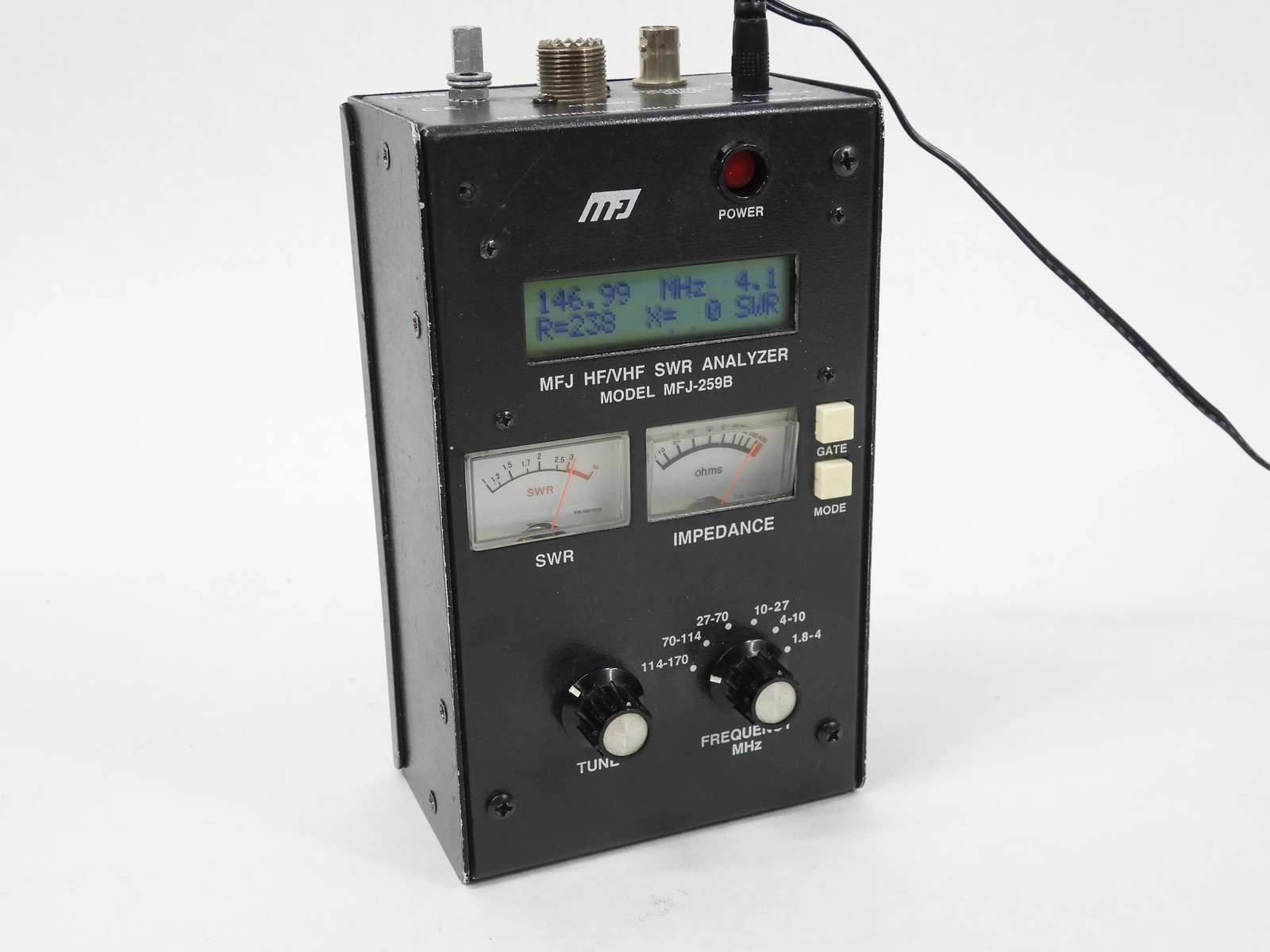 MFJ-259B Ham Radio HF VHF SWR Antenna Analyzer + Power Supply (nice)