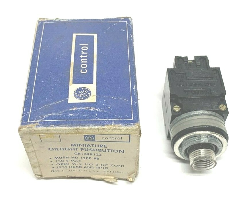 NEW GE CR104A122 MINI OILTIGHT PUSHBUTTON, NO BULB, NIB
