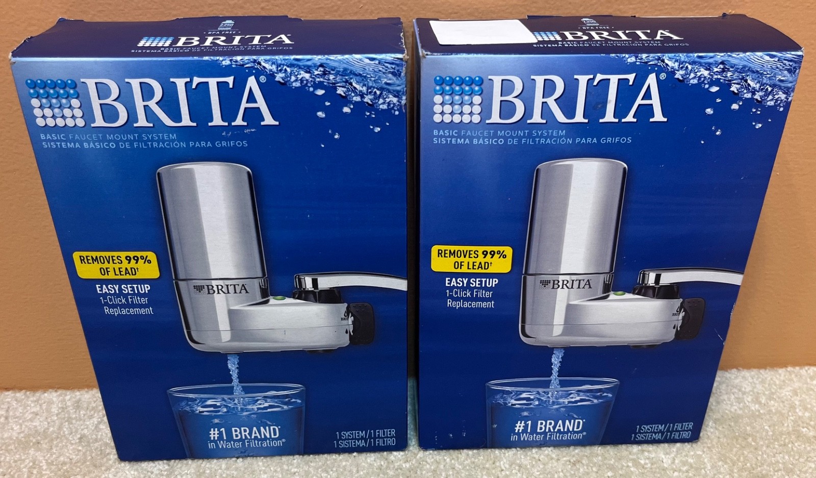 2 Brita 35618 On Tap Faucet Mount 1 Liter Water Chrome Filter Systems SAFF-100