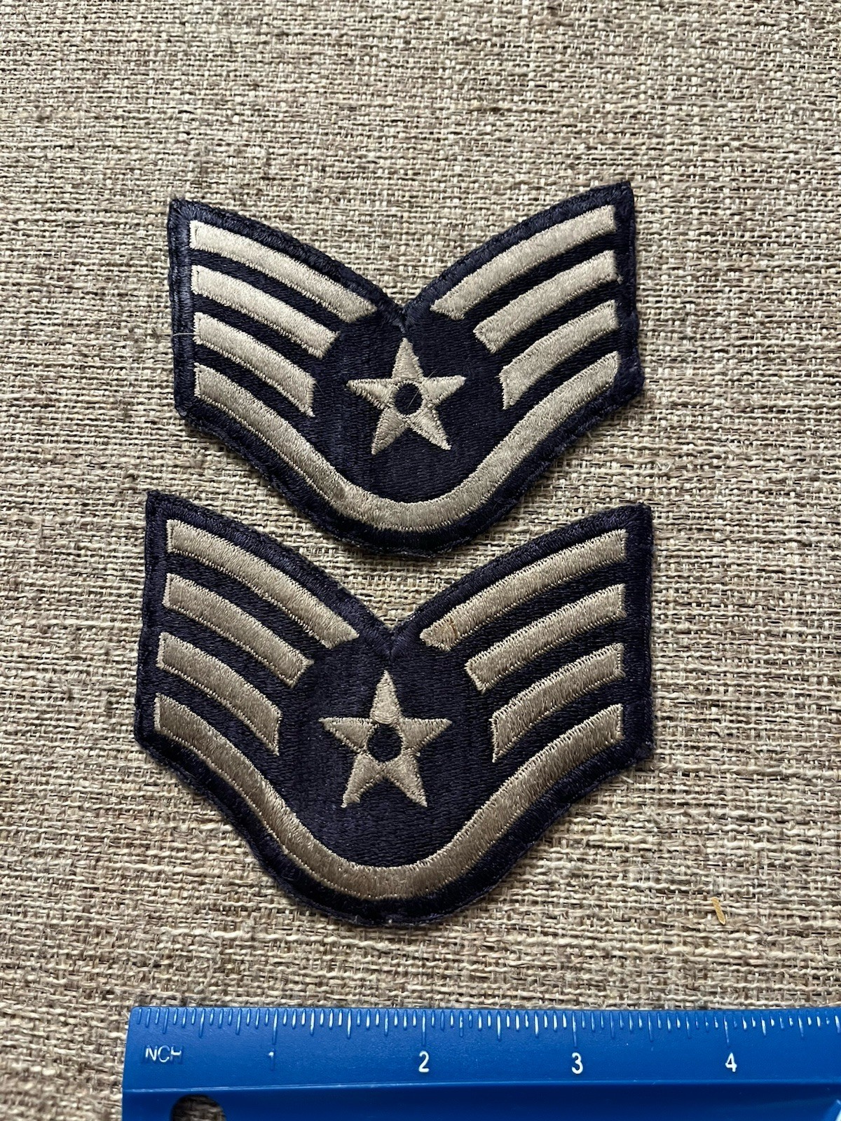 Pair Of US Air Force Staff Sergeant Enlisted Rank Patches USAF INV15879