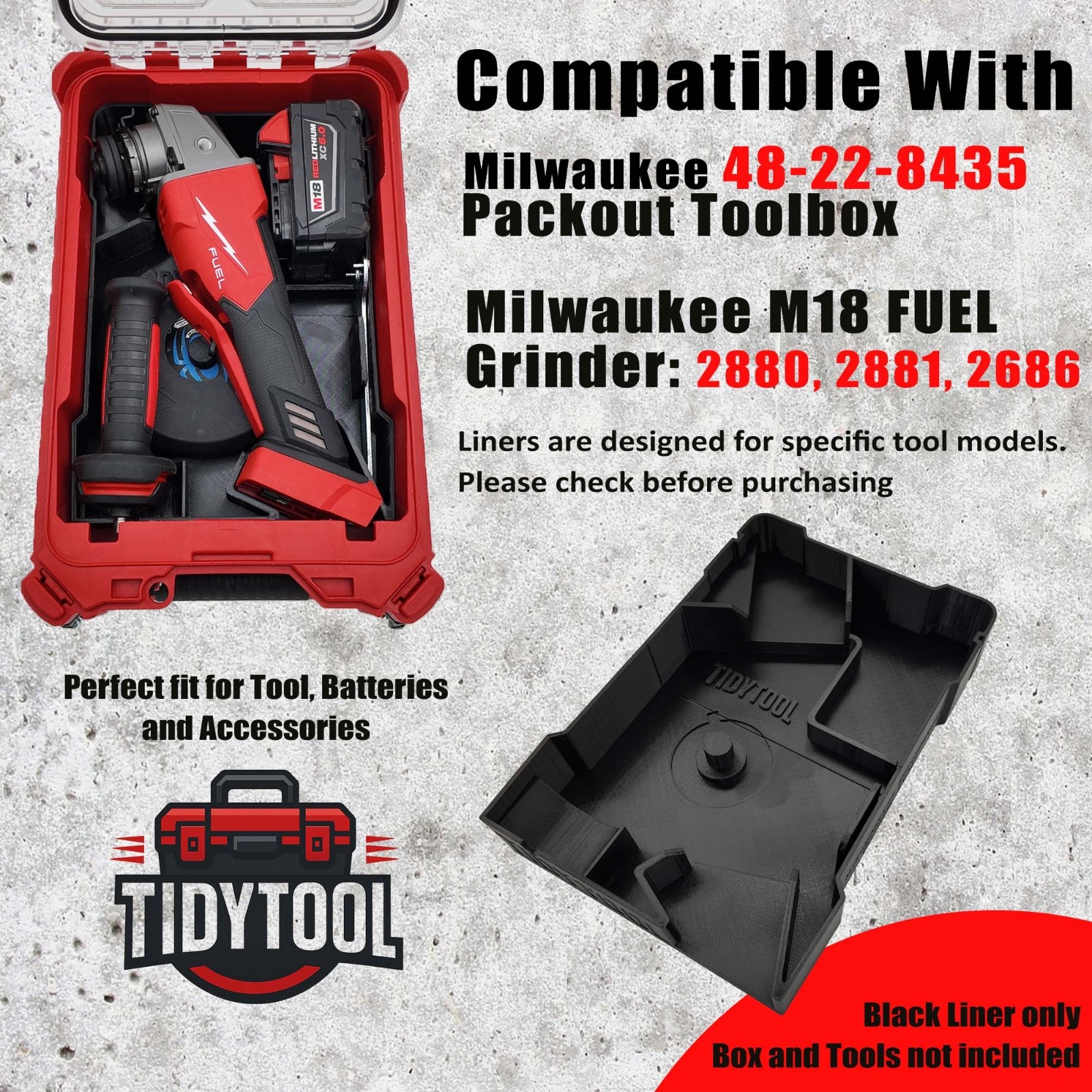 M18 Grinder Organizer for Milwaukee Compact Packout