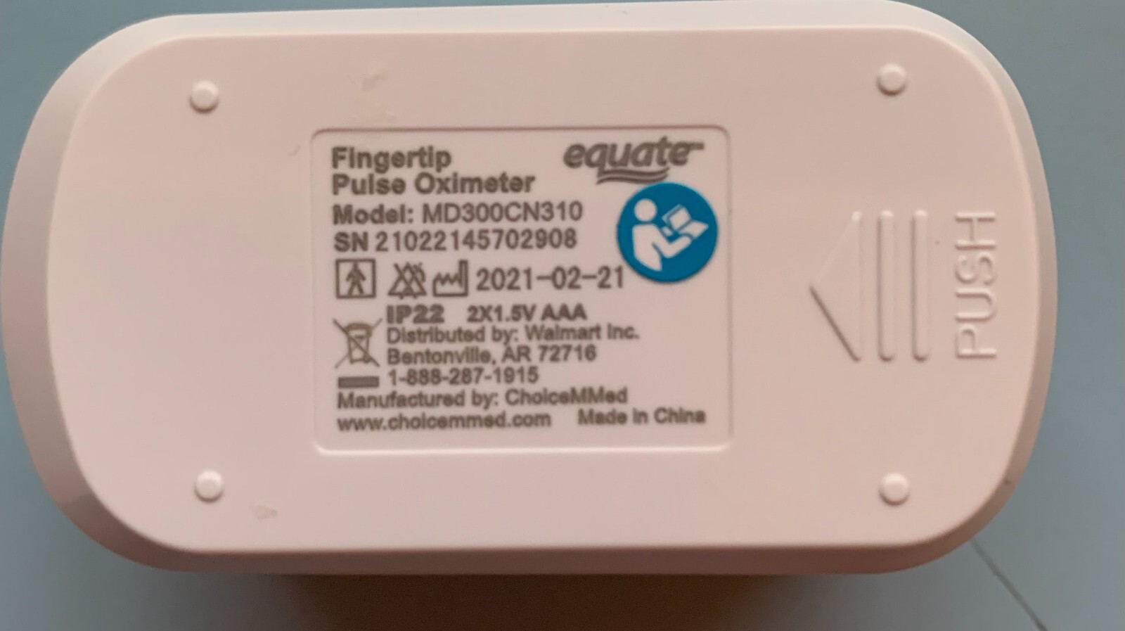 Equate Fingertip Pulse Oximeter, Oxygen Level Pulse Rate