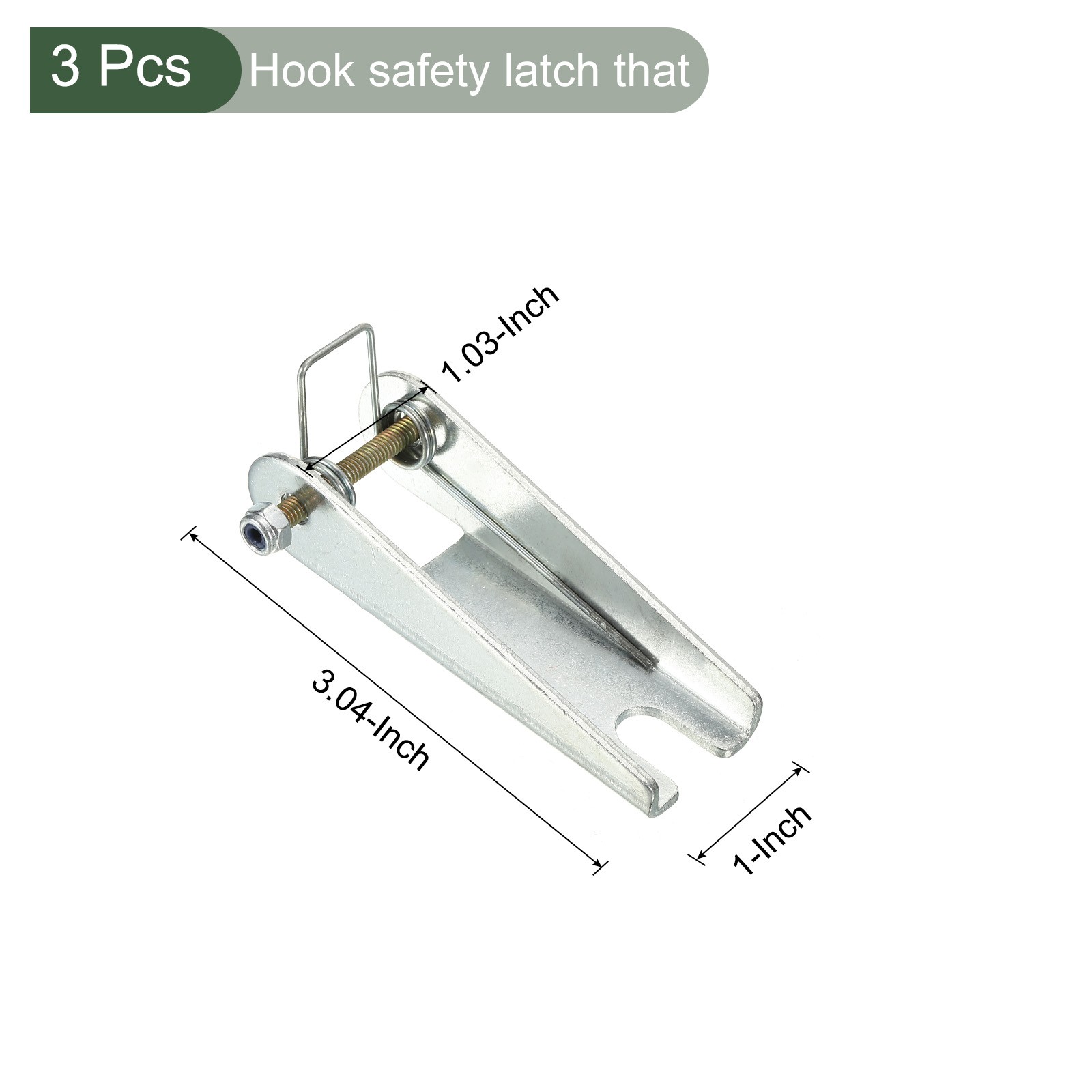 3 Pcs Replacement Hook Latch, Great for Trailer (Silver Tone, 3-Inch)