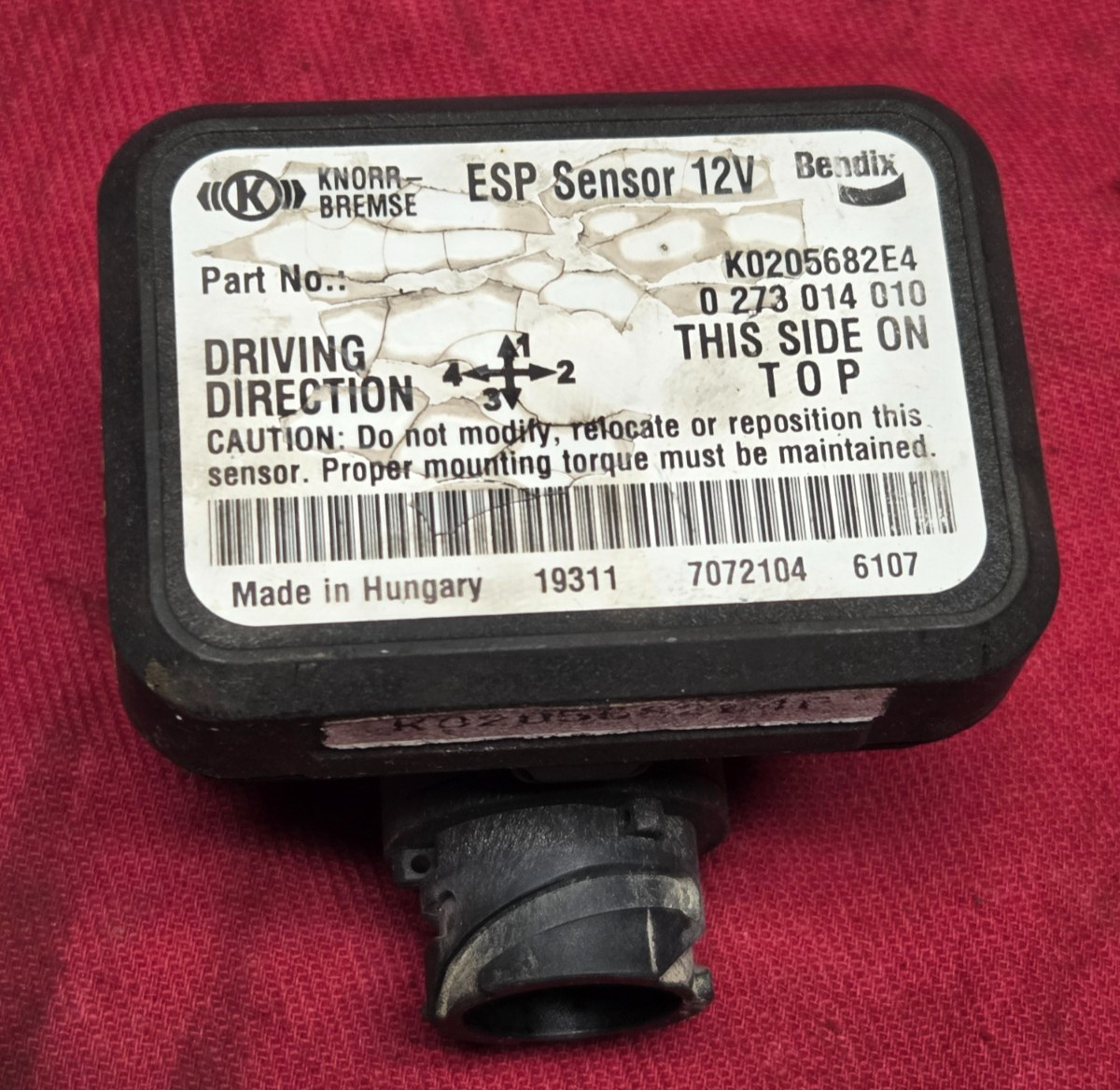 BENDIX 0 273 014 010  KNORR-BREMSE YAW esp sensor, stability K0205682E4, 19 INT