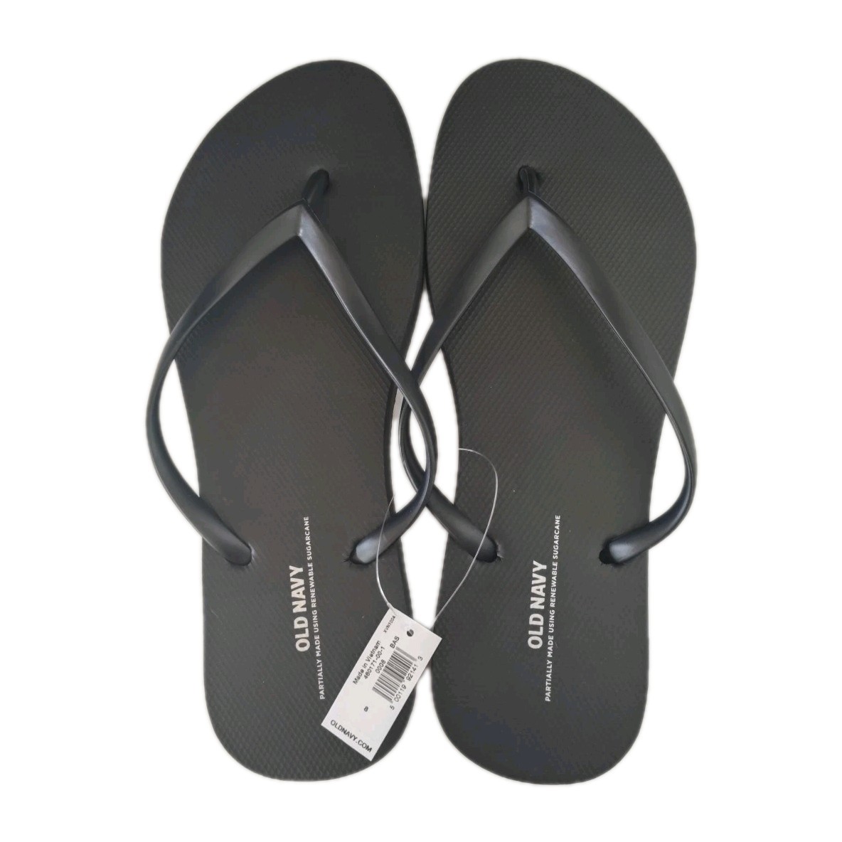 Old Navy Size 9 Women Flip Flops Sandals BLACK Sugarcane Blend Plant-Based