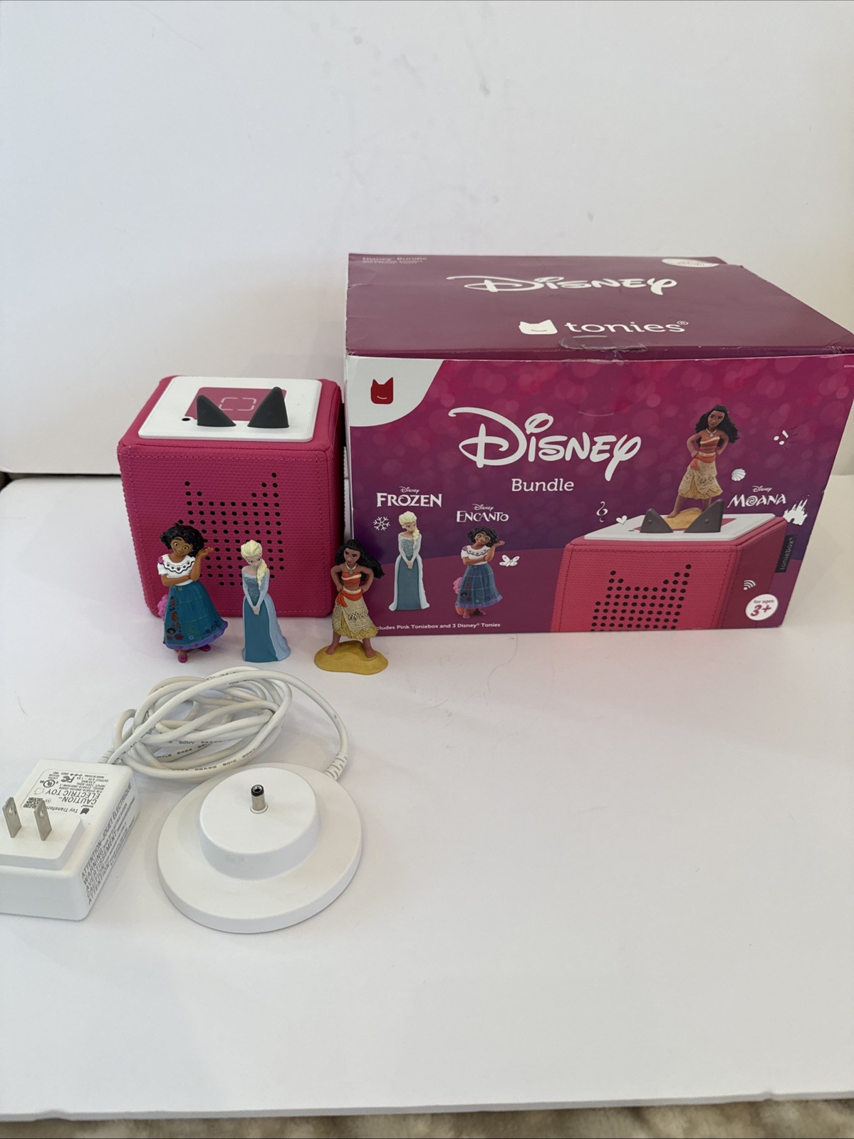 Tonies Toniebox Audio Player Disney Bundle with Moana, Elsa and Mirabel