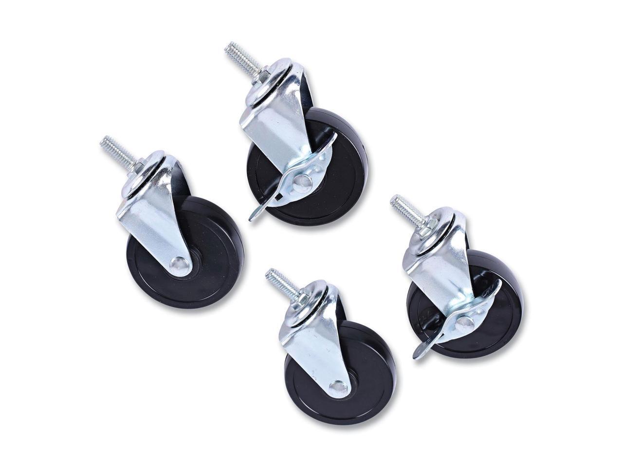 Optional Casters For Wire Shelving, 125 lbs./Caster, Black, 4/Set