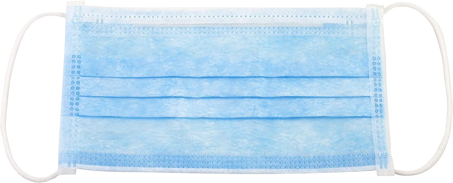 Dynarex 2201 Procedure Face Mask with Ear Loop Blue (2 Boxes of 50)