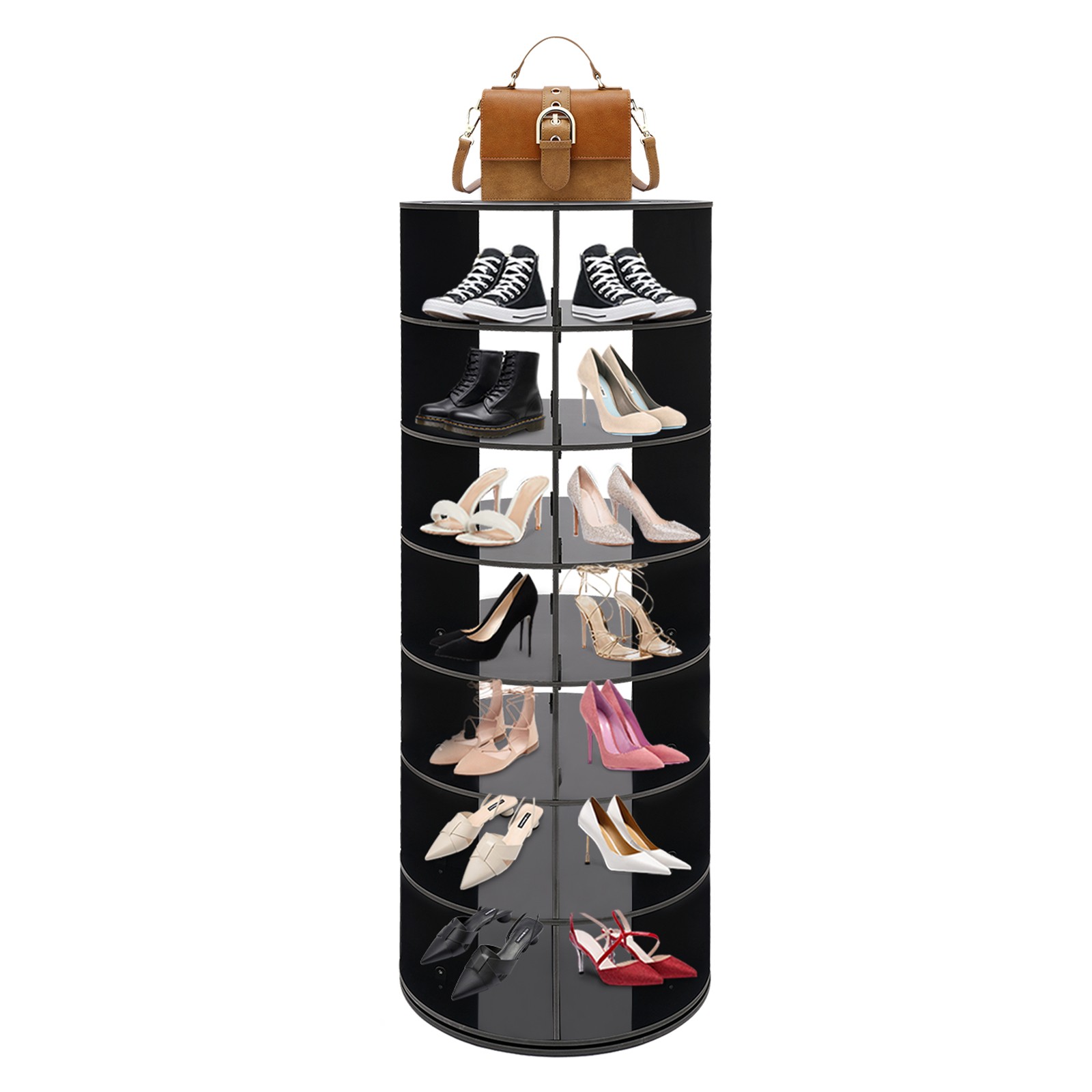 360° Rotating Shoe Rack 7-Tier Spinning Shoe Rack 152cm H Shoe Storage Organizer