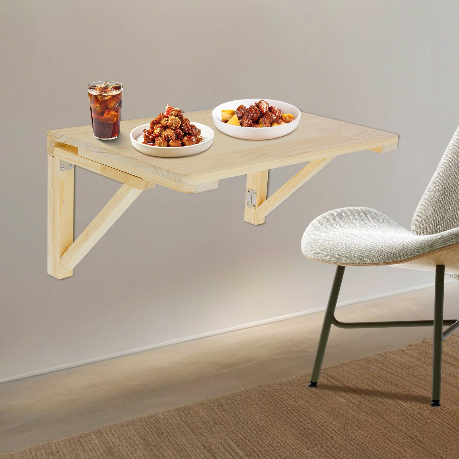 Wall-Mounted Folding Table - Space-Saving Desk for Home or Office